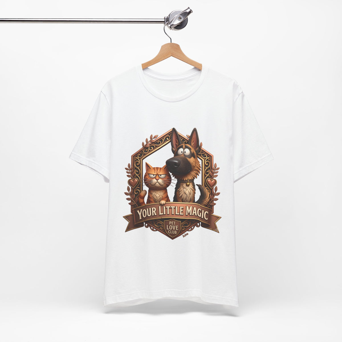 Your Little Magic T-Shirt in White on a wooden hanger
