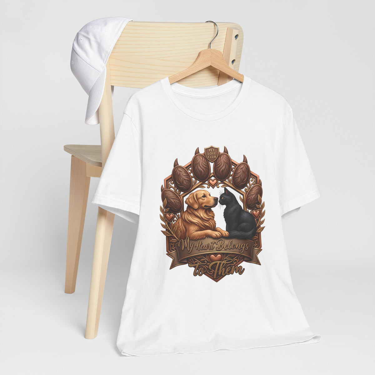 We’ll Always Have Each Other T-Shirt in White draped over a wooden chair