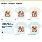 Hugging Best Friends T-Shirt in all five colors side by side: White, Ash, Natural, Heather Ice Blue, Heather Prism Ice Blue